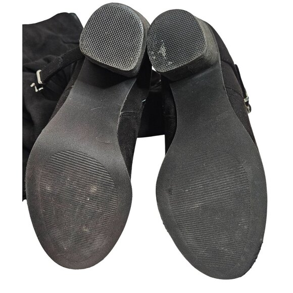 Chunky Goth black heel whimsigoth over the knee faux suede size 8 - Picture 12 of 15